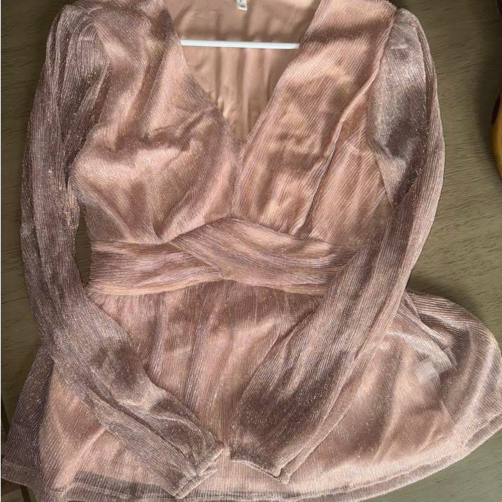 Maurices Shimmering Pink Wrap Blouse
